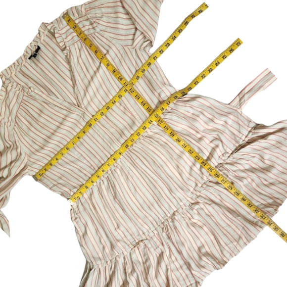 PAIGE "Kylenn" striped three-quarter length sleeve ruffle mini dress - Picture 11 of 15